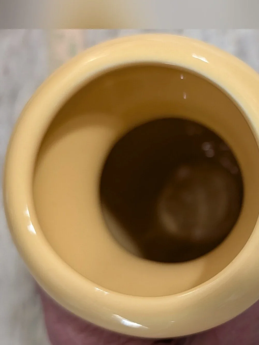 Haeger Pottery Floral Vase Yellow Hourglass Glossy Vintage 8.25